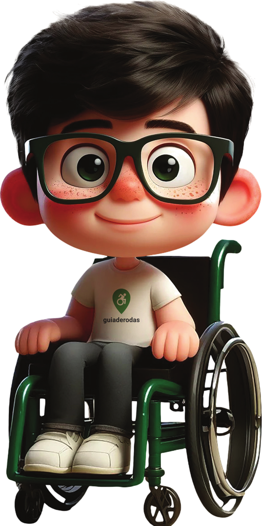 Gui — avatar da inteligência artificial do Guiaderodas, um jovem em cadeira de rodas